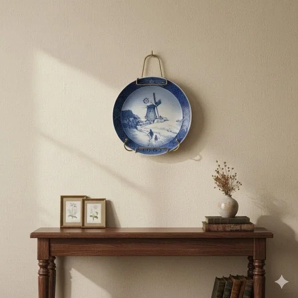 Vintage 1963 Royal Copenhagen Collectible Christmas Plate "The Windmill" - Picture 2 of 5